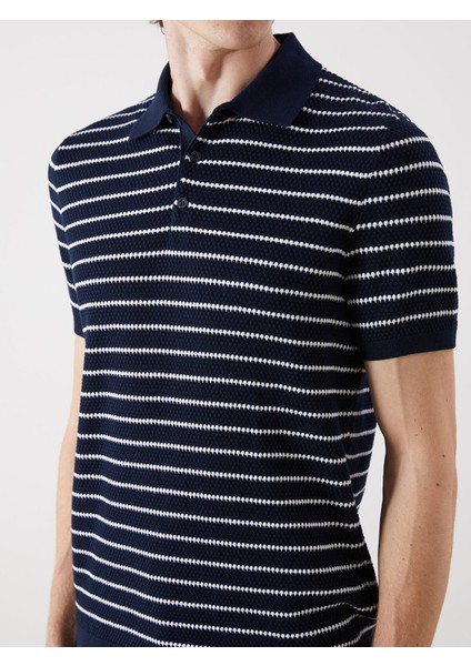 Yeni Sezon Polo Yaka Kısa Kollu Çizgili Erkek Triko Kazak modelleri