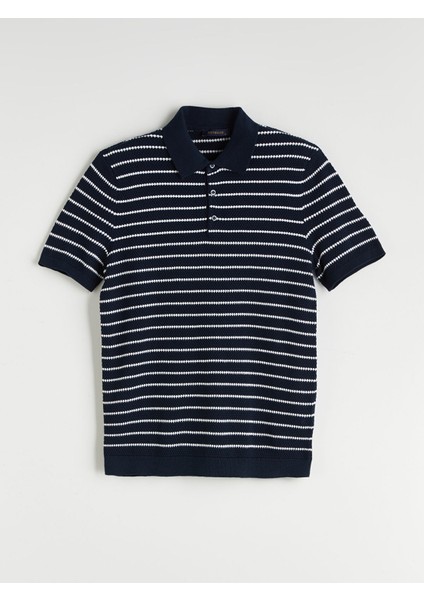 Yeni Sezon Polo Yaka Kısa Kollu Çizgili Erkek Triko Kazak indirimleri
