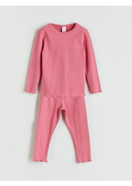 Yeni Sezon Bisiklet Yaka Kız Bebek Pijama Takımı