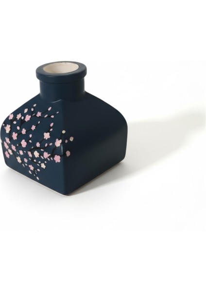Petrol Mavisi Bahar Dalı Desenli Dekoratif Vazo 7 cm x 7,5 cm fırsatları