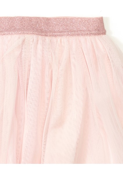 Pembe Tül Detaylı Kız Çocuk Etek modelleri