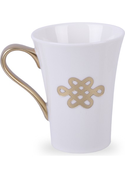 Mistik Düğüm Beyaz Porselen Kupa