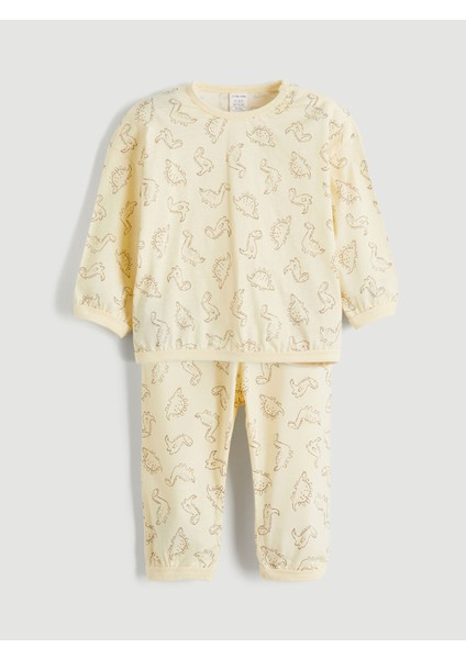 Yeni Sezon Bisiklet Yaka Erkek Bebek Pijama Takımı