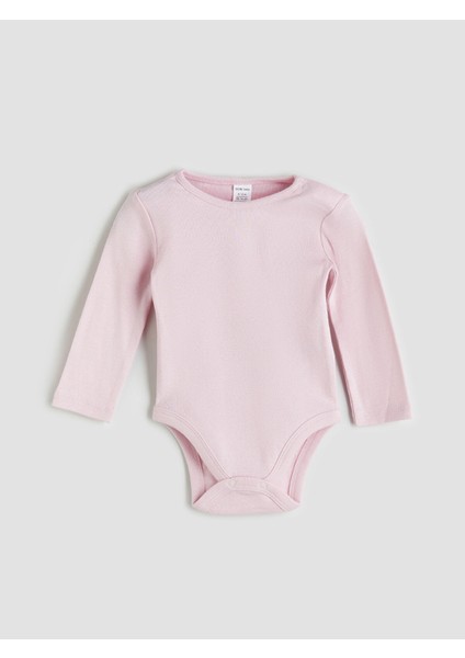 Yeni Sezon Bisiklet Yaka Baskılı Kız Bebek Çıtçıtlı Bodysuit 3'lü modelleri