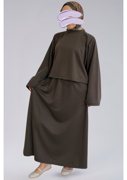 Mevsimlik Ecrin Kumaş Geniş Kol Crop & Çan Etek Kadın Takım