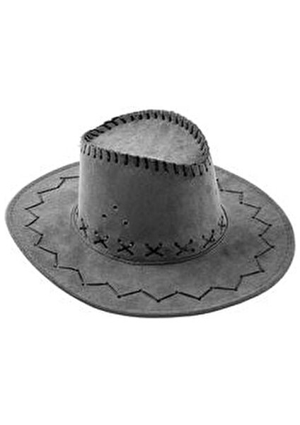Kovboy Şapkası - Fötr Şapka - Gri - HG-200