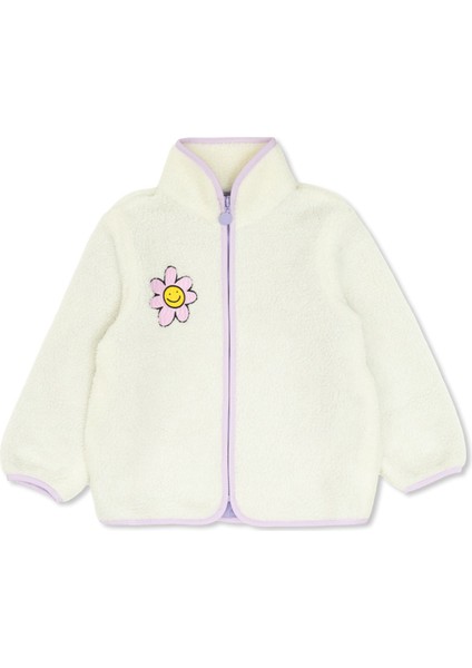 Kemik Shearling Dokulu Kız Çocuk Ceket