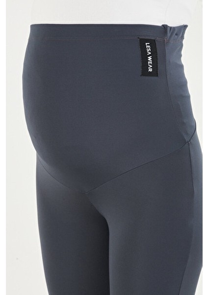 Ispanyol Paça Ayarlanabilir Yüksek Bel Esnek Toparlayıcı ve Sıkılaştırıcı Hamile Tayt Antrasit