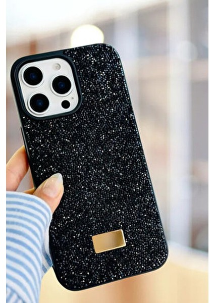 iPhone 12 Pro Max Uyumlu – Elmas Tasarımlı, Siyah Taşlı, Işıltılı Pırlanta Silikon Kılıf modelleri