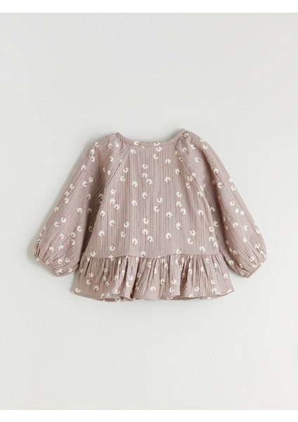 Yeni Sezon Bisiklet Yaka Kız Bebek Müslin Gömlek ve Pantolon fırsatları