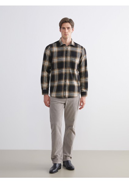 Yeni Sezon Regular Fit Ekose Gabardin Erkek Oduncu Gömlek fiyatları