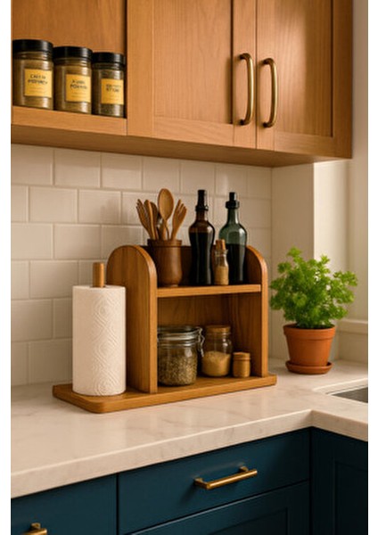 Kağıt Havluluklu Mutfak Rafı – Tezgah Üstü Düzenleyici ve Peçetelik fiyatları