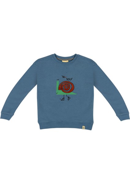 Be Bold Baskılı Mavi Uzun Kollu Erkek Çocuk Sweatshirt