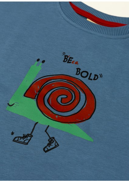 Be Bold Baskılı Mavi Uzun Kollu Erkek Çocuk Sweatshirt fiyatları