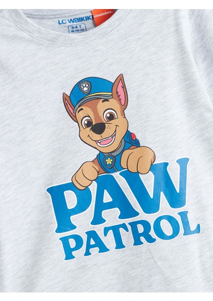 Yeni Sezon Bisiklet Yaka Paw Patrol Baskılı Erkek Çocuk Pijama Takımı modelleri