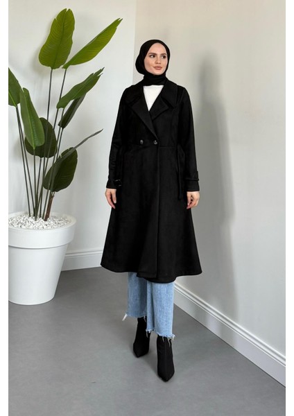 Veyora Nubuk Kemerli Kaban Siyah fiyatları