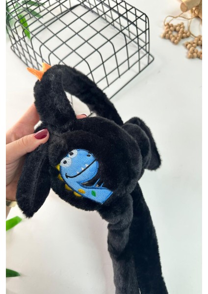 Dino Detaylı Pelüş Kız Çocuk kulaklık - Siyah fiyatları