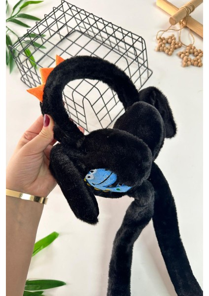 Dino Detaylı Pelüş Kız Çocuk kulaklık - Siyah modelleri