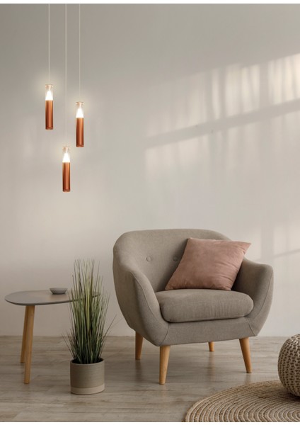 Spark Kiremit Rengi Alüminyum Sarkıt Avize 4 x 179 cm fiyatları