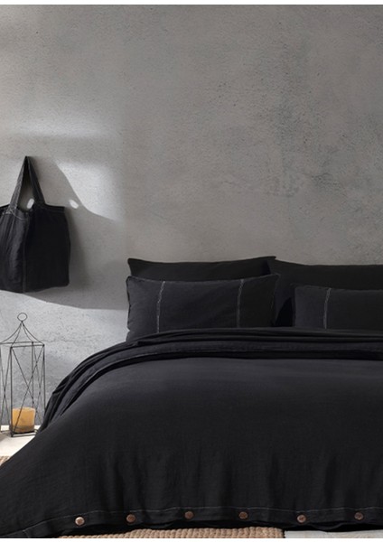 Galya Siyah Keten Nevresim Takımı fiyatları