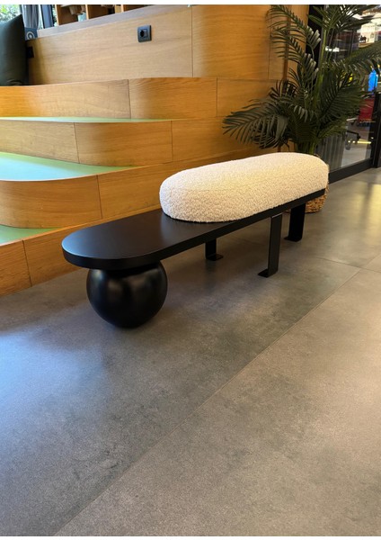 Cilia Beyaz Metal Ahşap Bench fiyatları