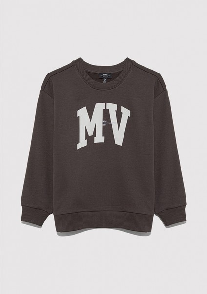 6S10054-71593 Mv Baskılı Kahverengi Sweatshirt fiyatları