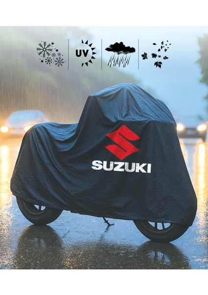 Suzukı Gs 500 Motor Branda Siyah Su Geçirmez Logolu Motosiklet Brandası