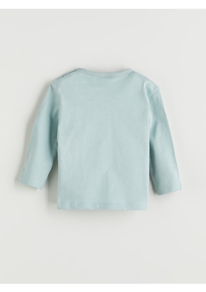 Yeni Sezon Bisiklet Yaka Baskılı Erkek Bebek Pijama Takımı 2'li modelleri