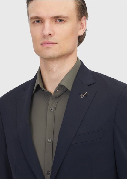 Siyah Düz Comfort Fit Örme Takım Elbise modelleri