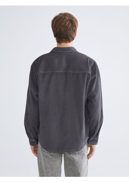 Yeni Sezon Rahat Kalıp Uzun Kollu Kadife Erkek Gömlek Ceket modelleri