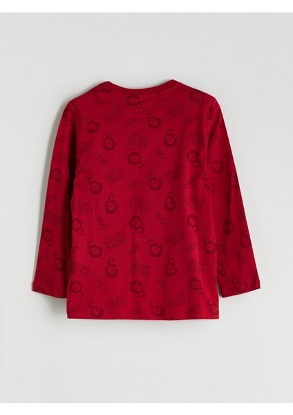 Yeni Sezon Bisiklet Yaka Galatasaray Baskılı Erkek Çocuk Pijama Takımı fırsatları