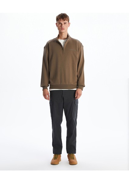 Yeni Sezon Dik Yaka Baskılı Erkek Sweatshirt fiyatları