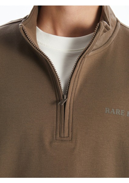 Yeni Sezon Dik Yaka Baskılı Erkek Sweatshirt modelleri