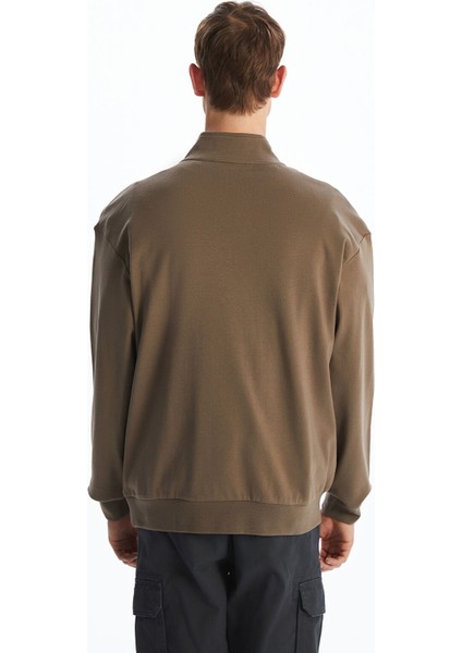 Yeni Sezon Dik Yaka Baskılı Erkek Sweatshirt fırsatları