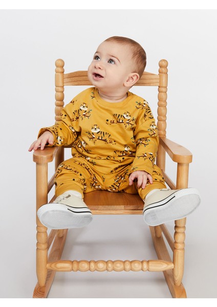 Yeni Sezon Bisiklet Yaka Baskılı Erkek Bebek Pijama Takımı fiyatları