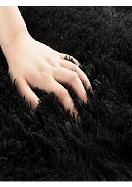 2'li Siyah Banyo Halısı Yumuşak Post Peluş Klozet Takımı Makinede YIKANABILIR(60X60 ve 80X80) modelleri