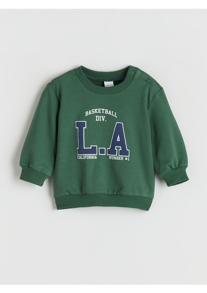 Yeni Sezon Bisiklet Yaka Baskılı Erkek Bebek Sweatshirt ve Eşofman Alt 2'li fiyatları