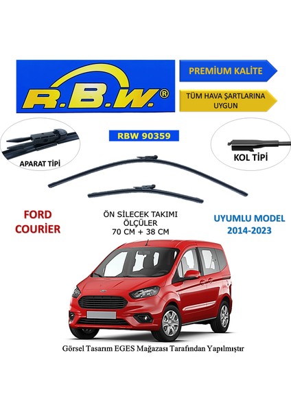 Ford Courier (2014-2023) Ön Silecek Süpürgesi 700MM + 380MM