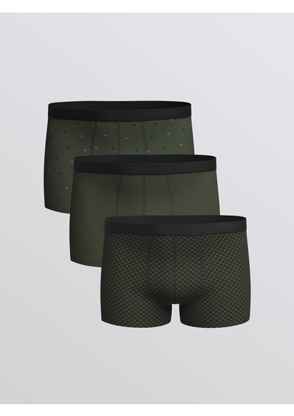 Yeni Sezon Standart Kalıp Pamuklu Esnek Erkek Boxer 3'lü