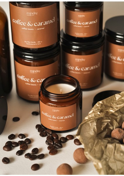 Amber Serisi Kahve Karamel Kokulu Soya Mumu 100 ml fiyatları
