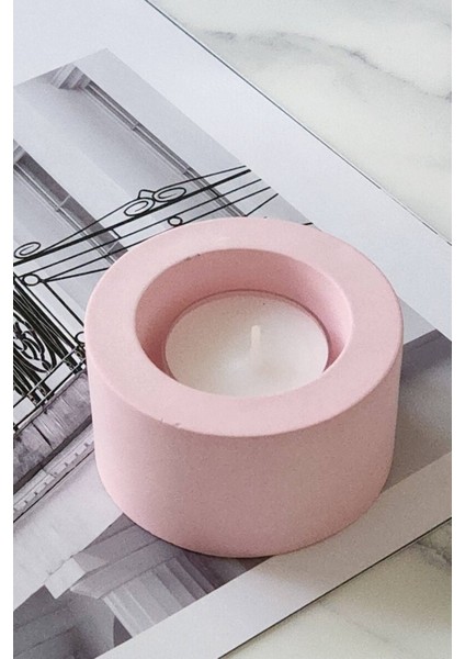 El Yapımı Beton Tealight Mumluk 3\'lü Set | Minimal Dekoratif Mumluk & Şamdan