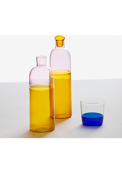 Light Colore Kapaklı Amber Pembe Cam Şişe fiyatları