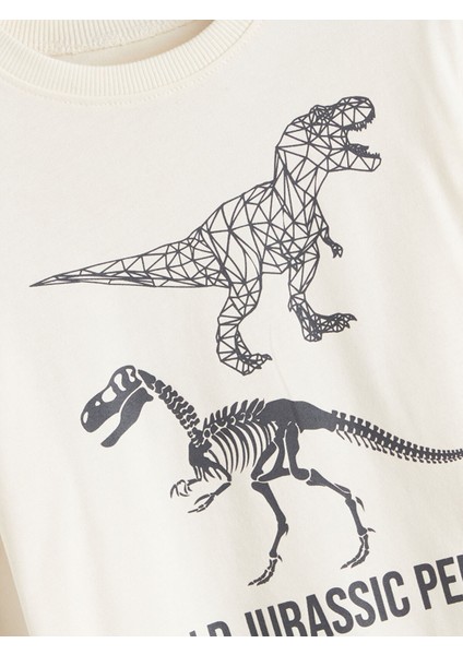 Yeni Sezon Bisiklet Yaka Dinozor Baskılı Erkek Çocuk Tişört fiyatları