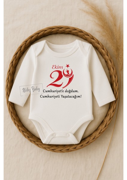 29 Ekim Cumhuriyet Bayramı Temalı Uzun Kol Zıbın