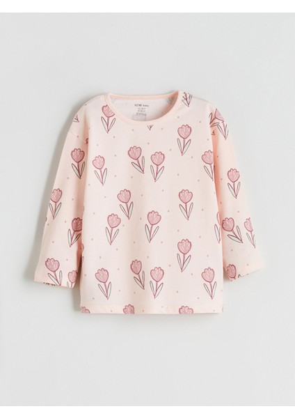 Yeni Sezon Bisiklet Yaka Baskılı Kız Bebek Pijama Takımı modelleri