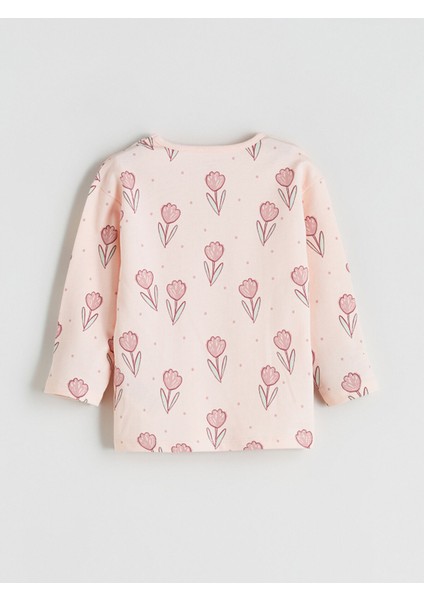 Yeni Sezon Bisiklet Yaka Baskılı Kız Bebek Pijama Takımı indirimleri