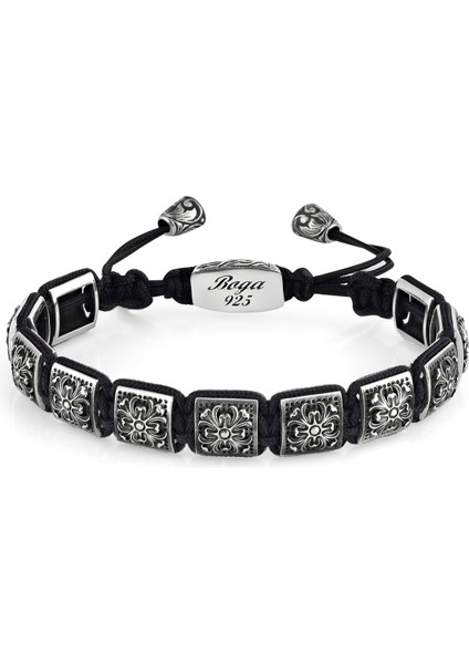 Rosette 11MM Macrame Erkek Gümüş Bileklik