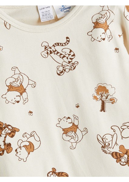 Yeni Sezon Bisiklet Yaka Uzun Kollu Winnie The Pooh Baskılı Erkek Bebek Pijama Takımı modelleri