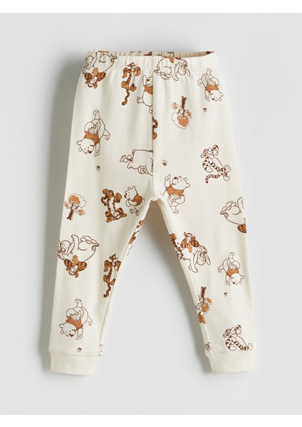 Yeni Sezon Bisiklet Yaka Uzun Kollu Winnie The Pooh Baskılı Erkek Bebek Pijama Takımı indirimleri