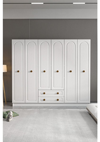 Bohem 6 Kapak 2 Çekmeceli Gardırop